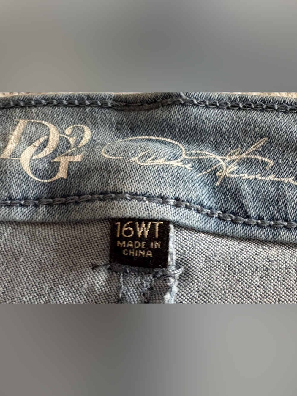 Women’s DG 2 faded Denim Jeans  with embroidery & fringed hem- 16WT - Picture 3 of 6